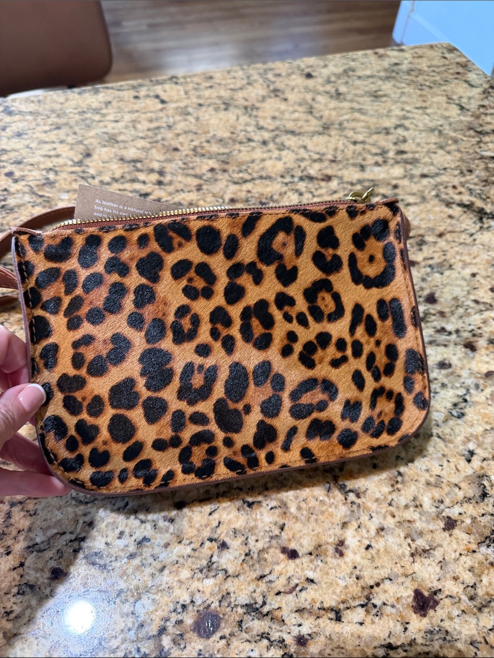 Madewell leather/leopard crossbody new with tags